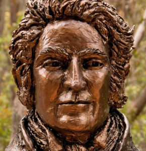 "Blaxland" Life size bust, cast bronze. Detail