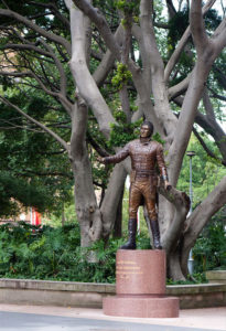 "Lachlan Macquarie" Sculpture 1 1/2 Life size cast bronze. Hyde Park, Sydney nr St James Station faces Macquarie St