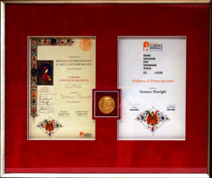 "Medici Medal" Received for artistic contribution to the Florence Biennale 2015; "Awarded 4th prize for sculpture" Participating - 62 counties, 460 artists and over 900 artworks