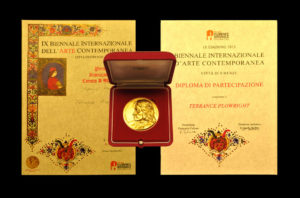 "Medici Medal" Received for artistic contribution to the Florence Biennale 2013